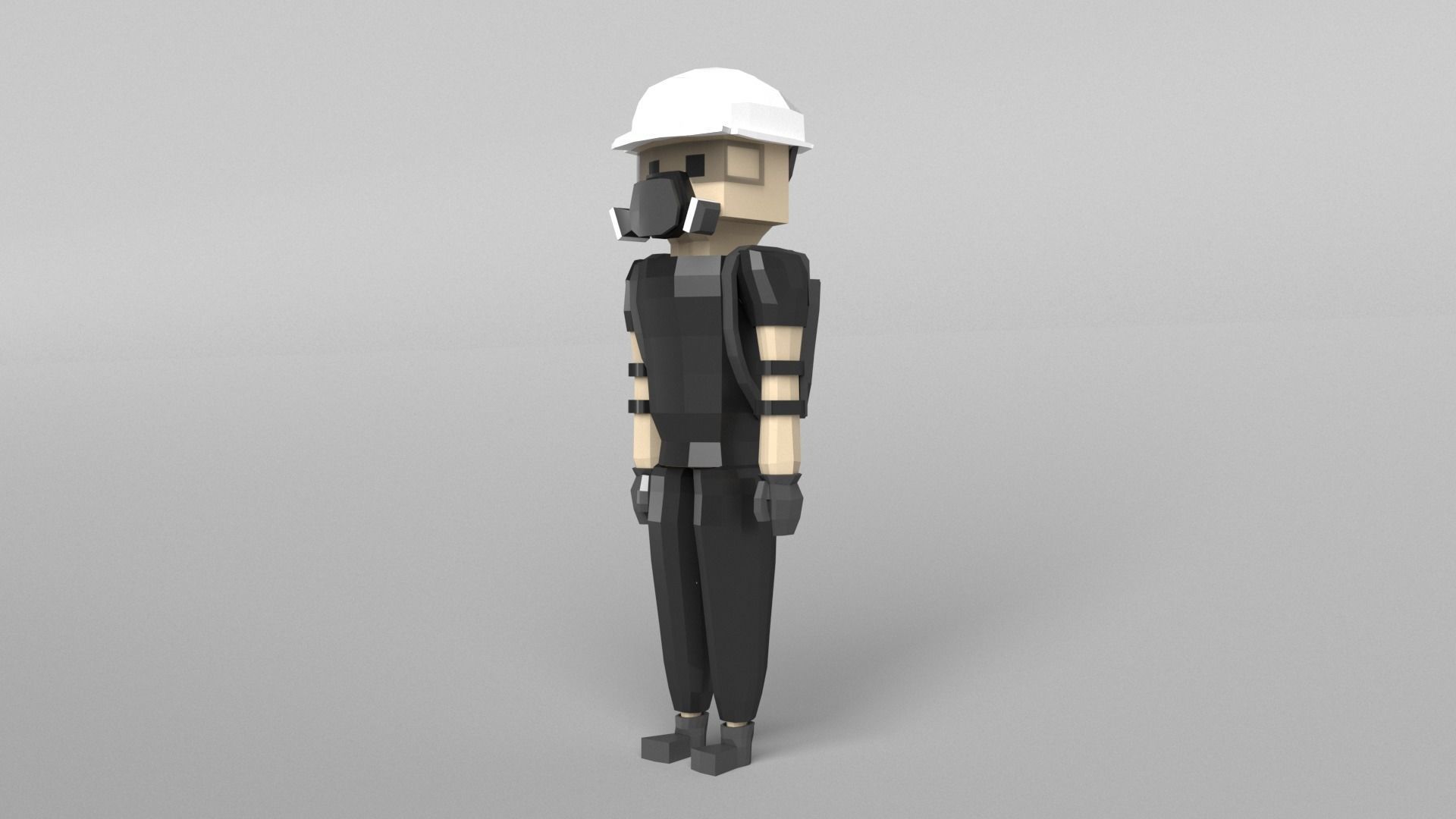 Low Poly Protestor Type 6 Low-poly 3D model_3