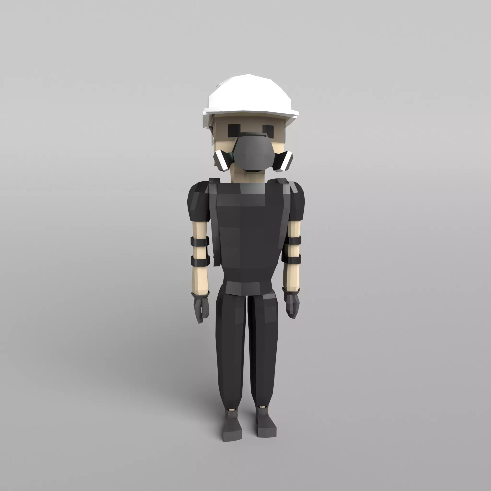 Low Poly Protestor Type 6 Low-poly 3D model_0