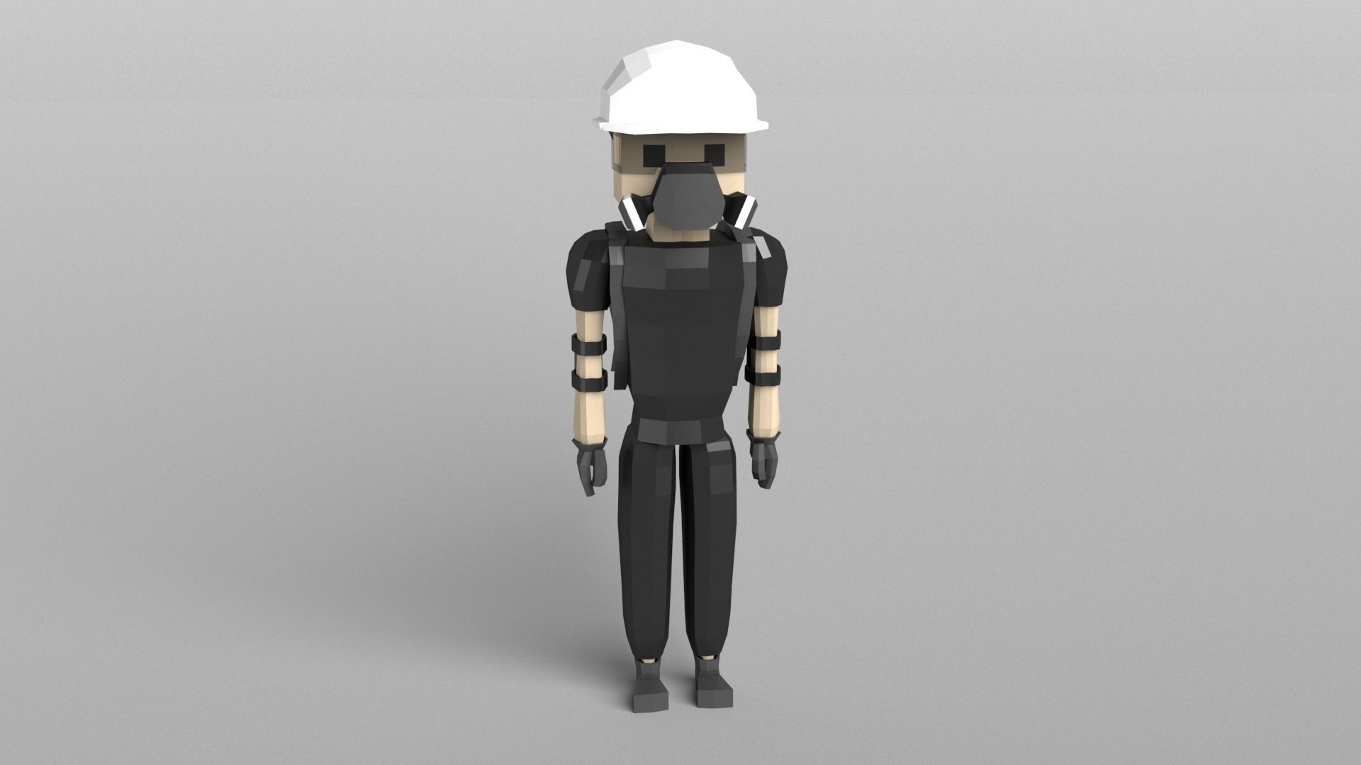 Low Poly Protestor Type 6 Low-poly 3D model_2
