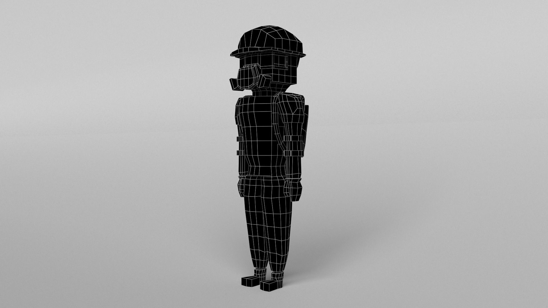 Low Poly Protestor Type 6 Low-poly 3D model_8