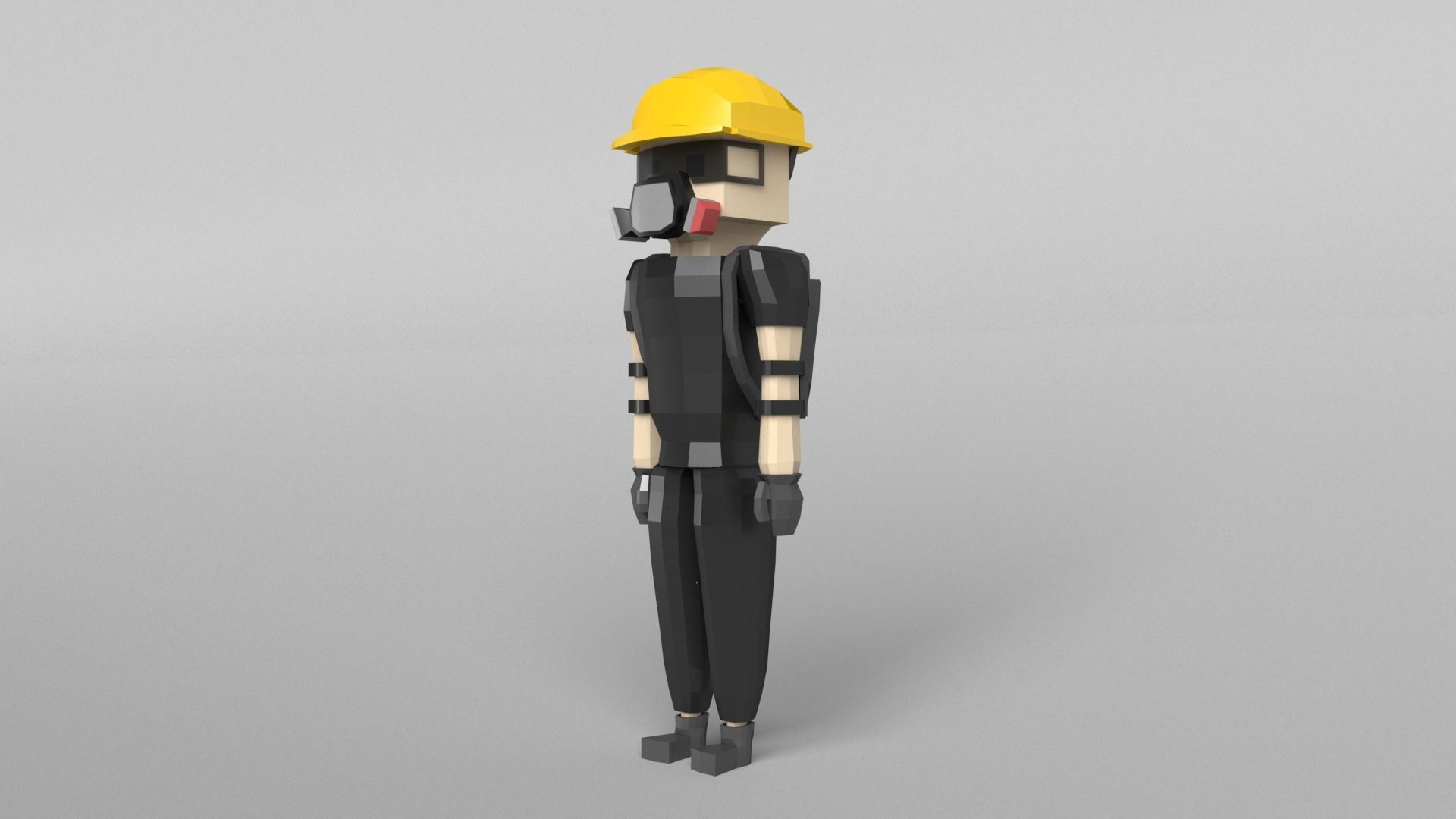 Low Poly Protestor Type 7 Low-poly 3D model_3