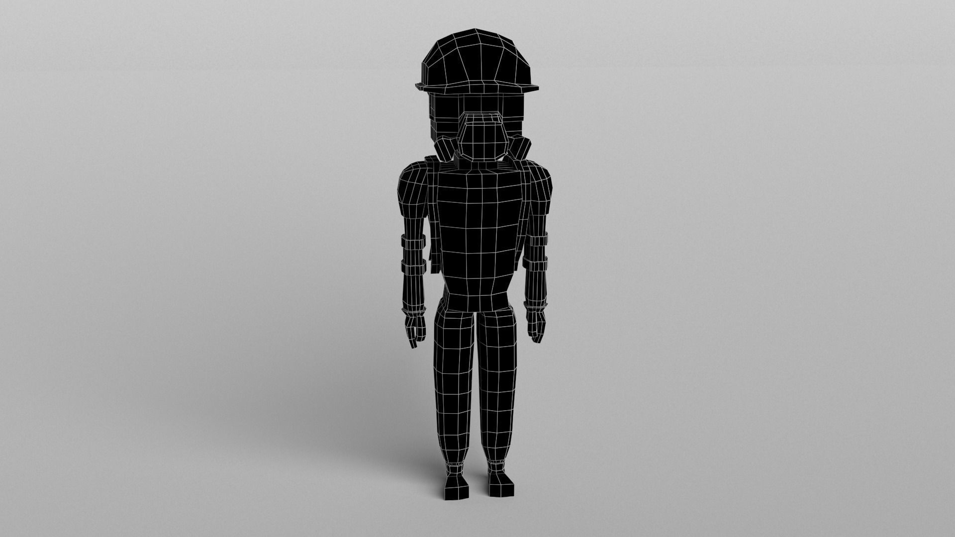 Low Poly Protestor Type 7 Low-poly 3D model_7