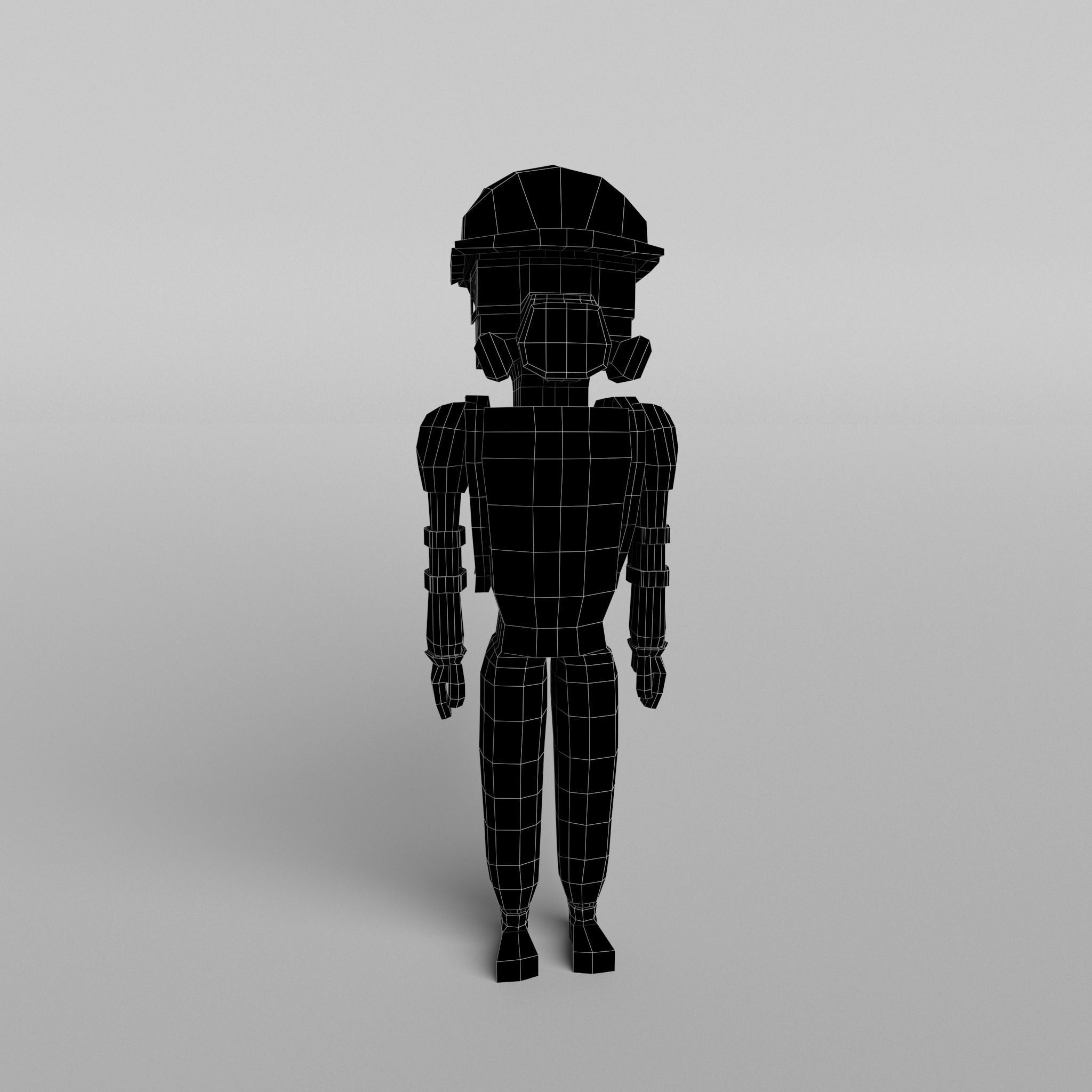 Low Poly Protestor Type 7 Low-poly 3D model_6