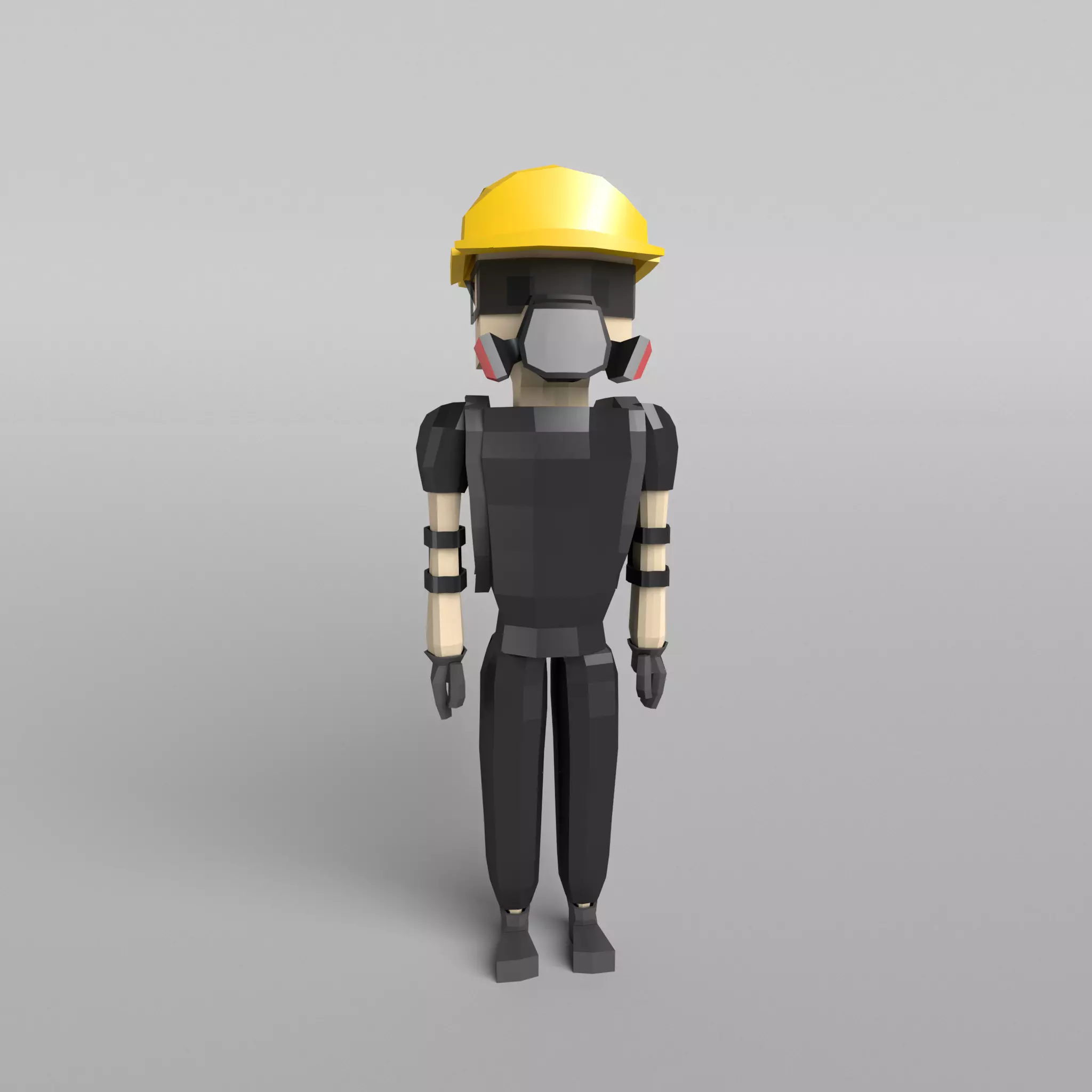 Low Poly Protestor Type 7 Low-poly 3D model_0