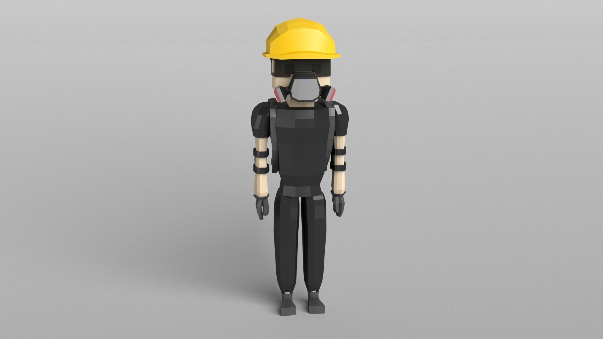 Low Poly Protestor Type 7 Low-poly 3D model_2