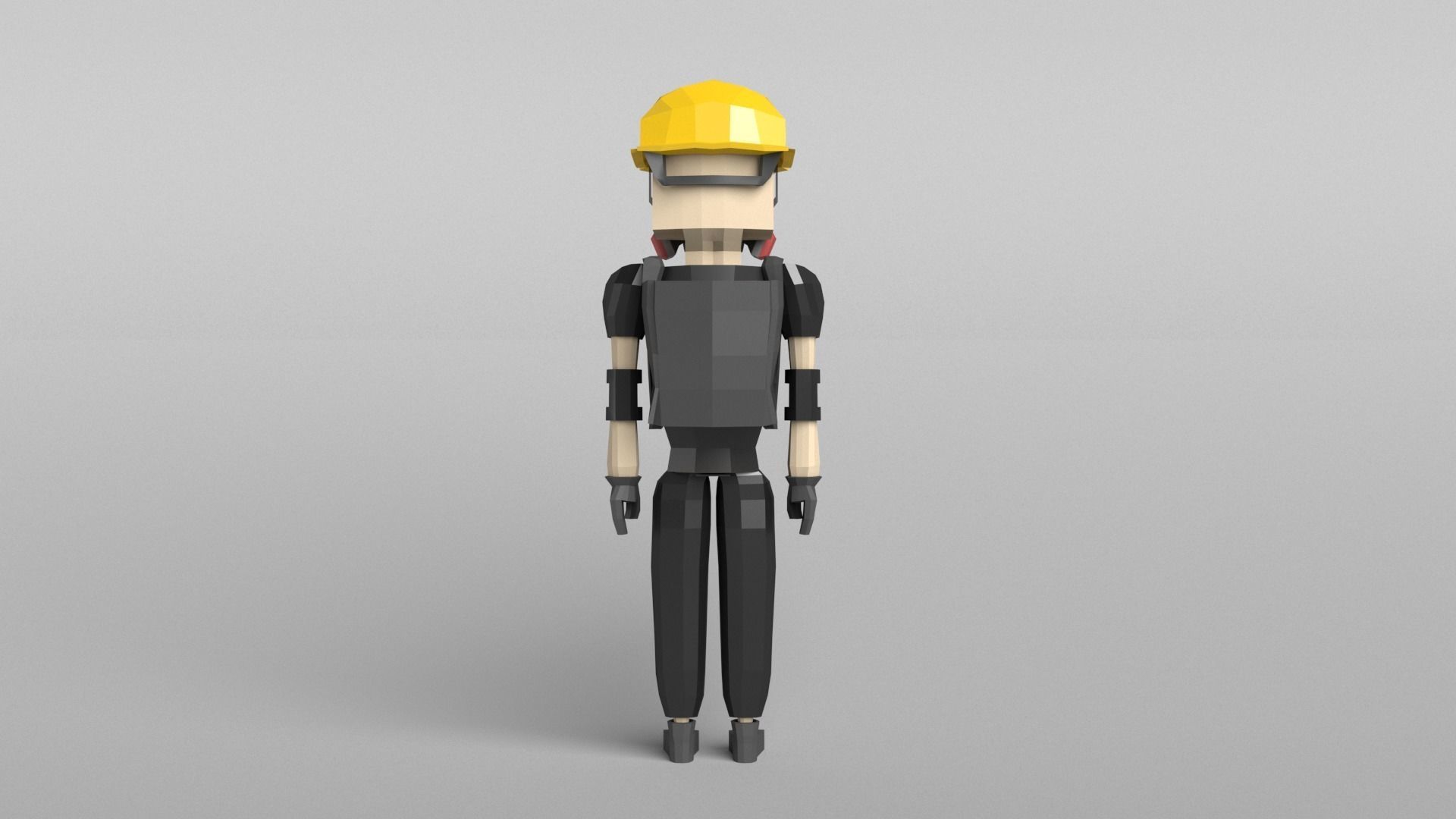 Low Poly Protestor Type 7 Low-poly 3D model_5