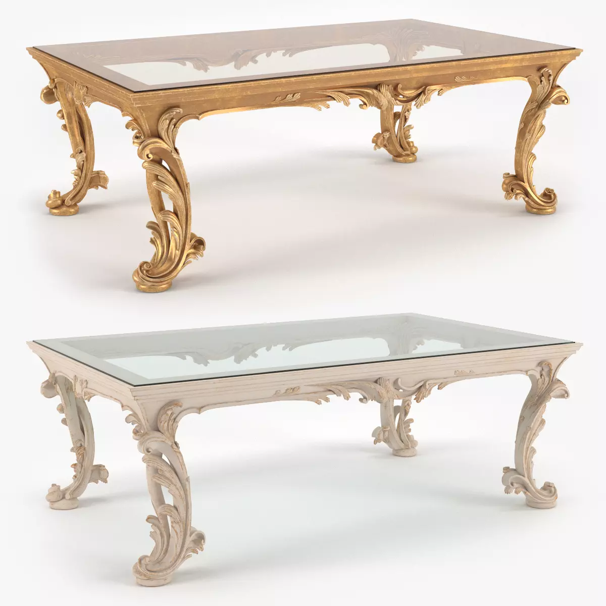 Classic Coffee Table - Chelini Art 1064 - set 3D Model Collection_0