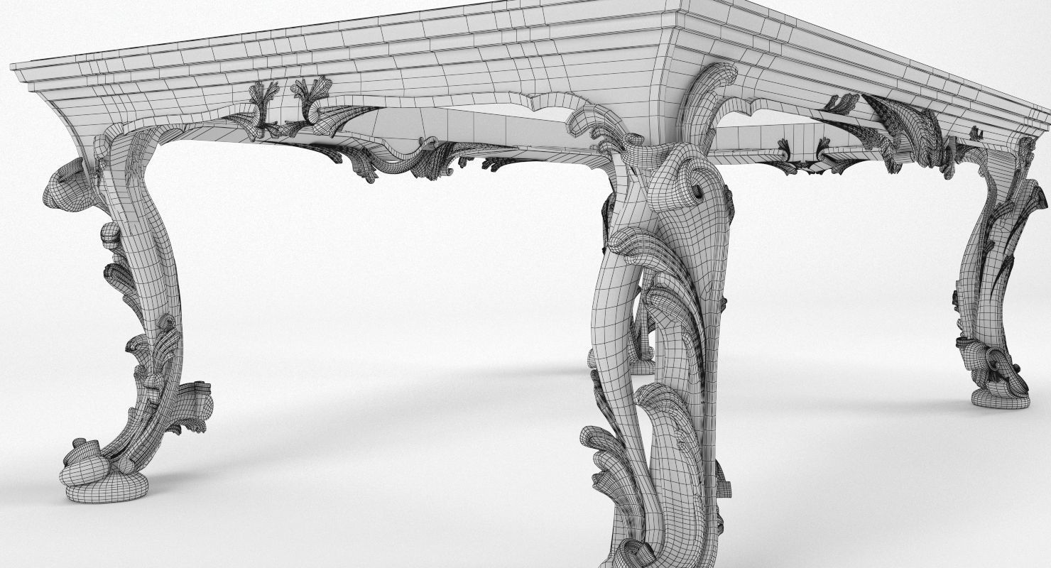 Classic Coffee Table - Chelini Art 1064 - set 3D Model Collection_6