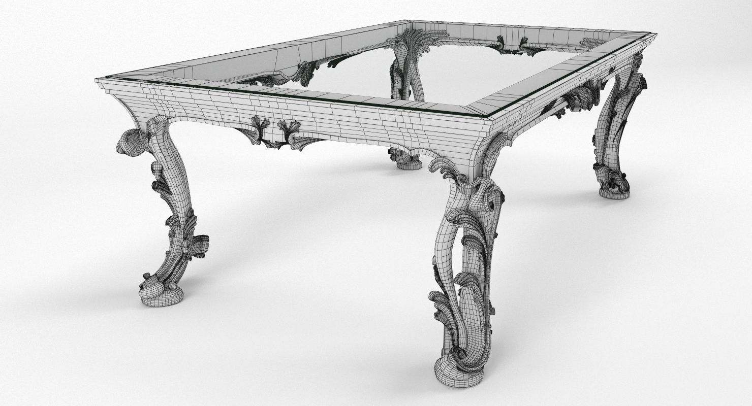 Classic Coffee Table - Chelini Art 1064 - set 3D Model Collection_4