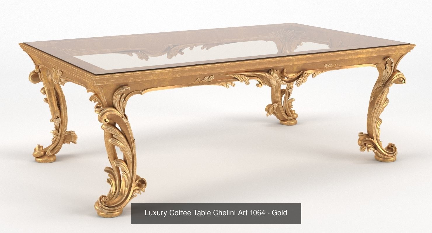 Classic Coffee Table - Chelini Art 1064 - set 3D Model Collection_3