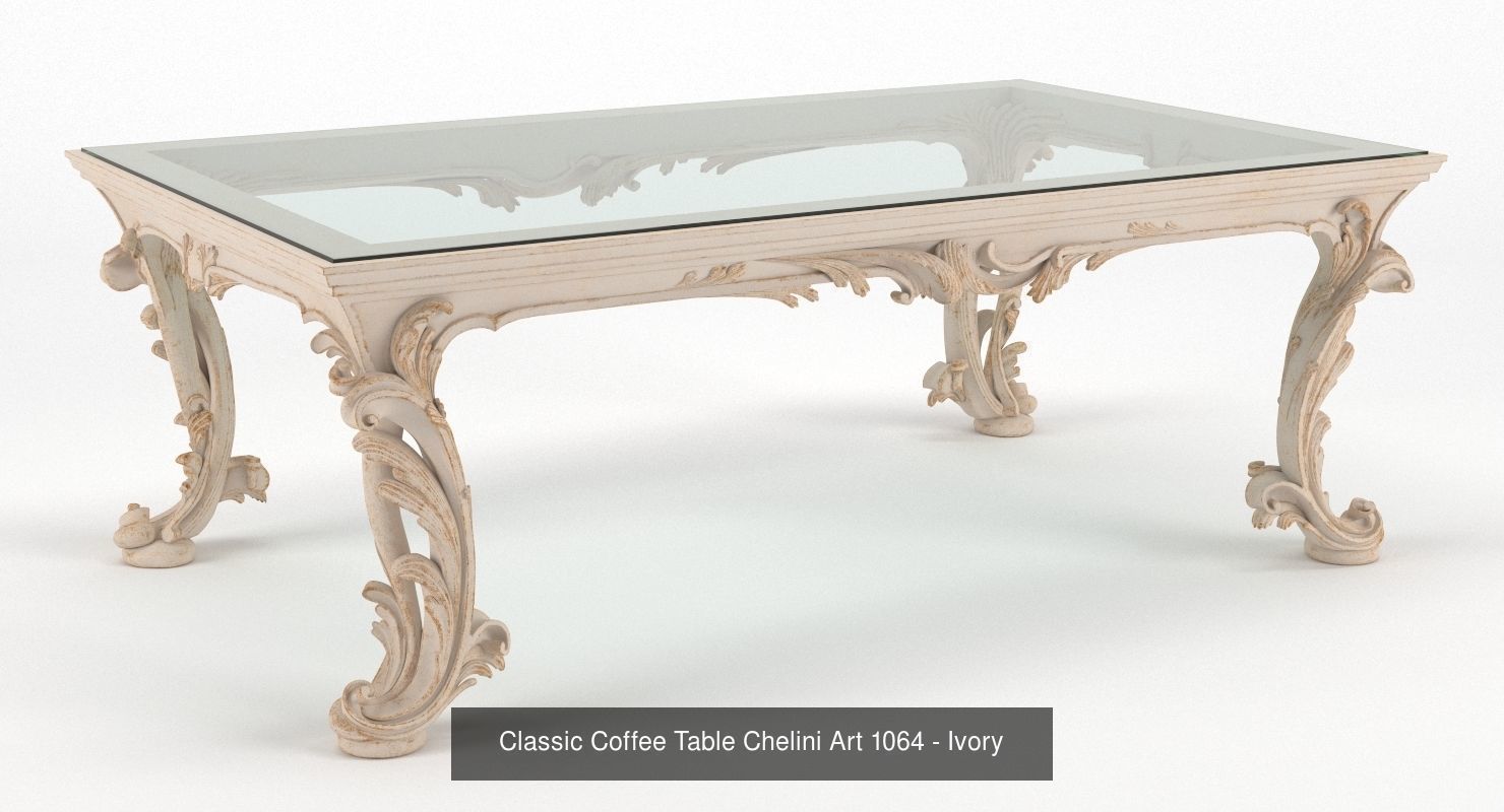 Classic Coffee Table - Chelini Art 1064 - set 3D Model Collection_2