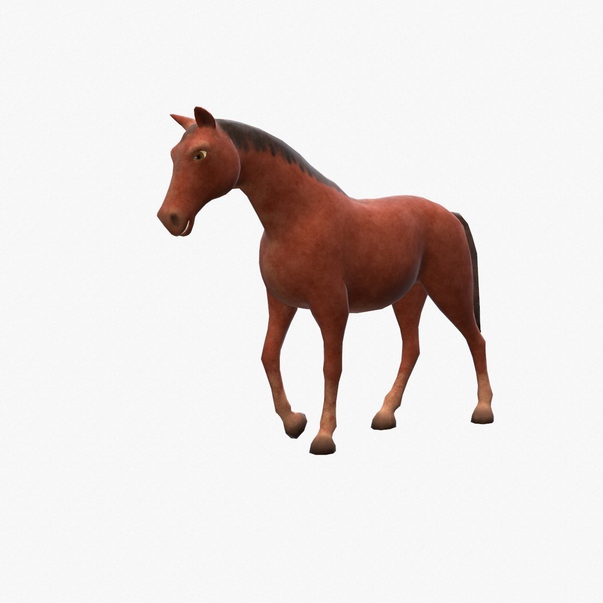 Horse animated Low-poly 3D model_5