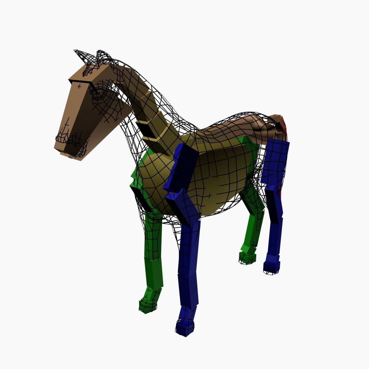 Horse animated Low-poly 3D model_9