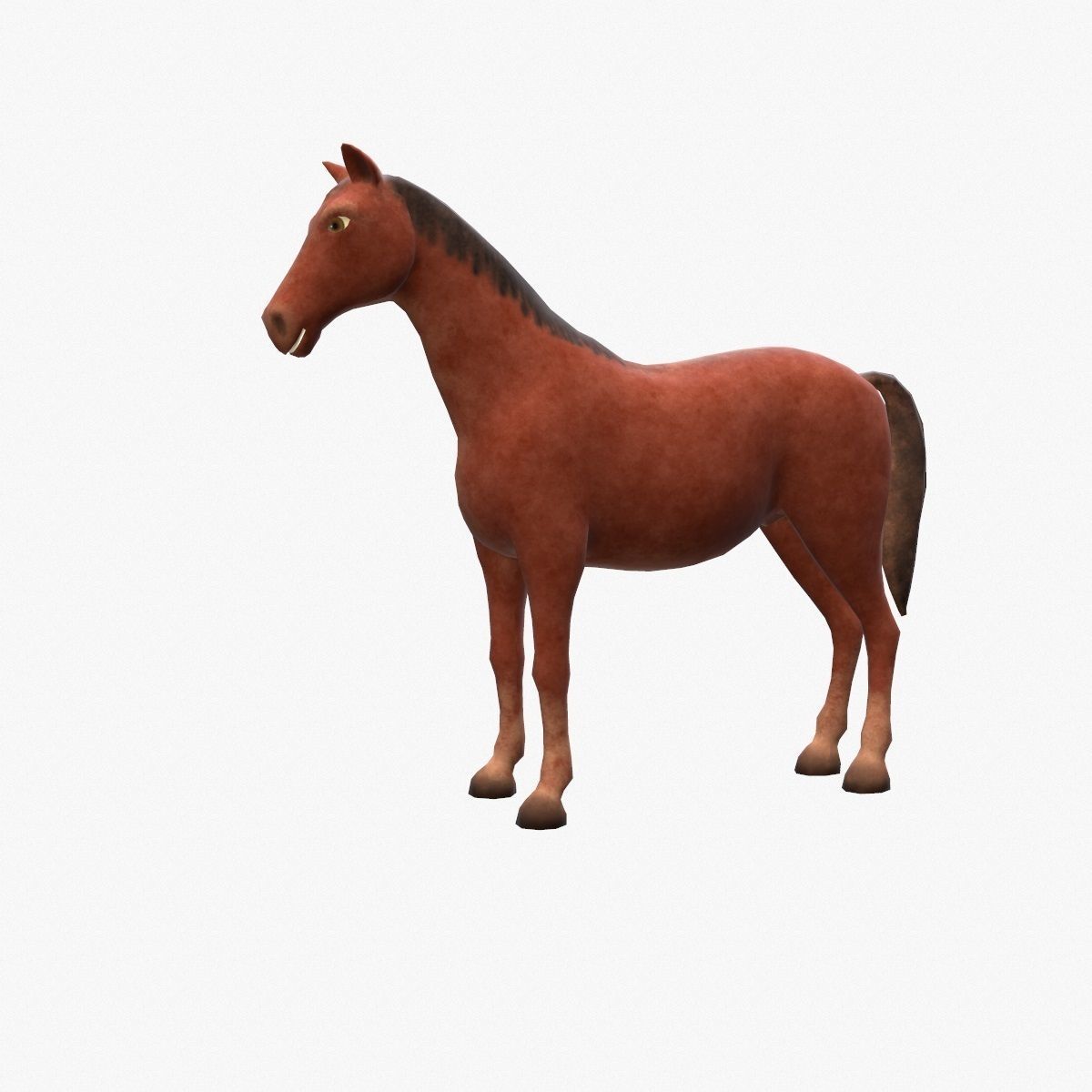 Horse animated Low-poly 3D model_4