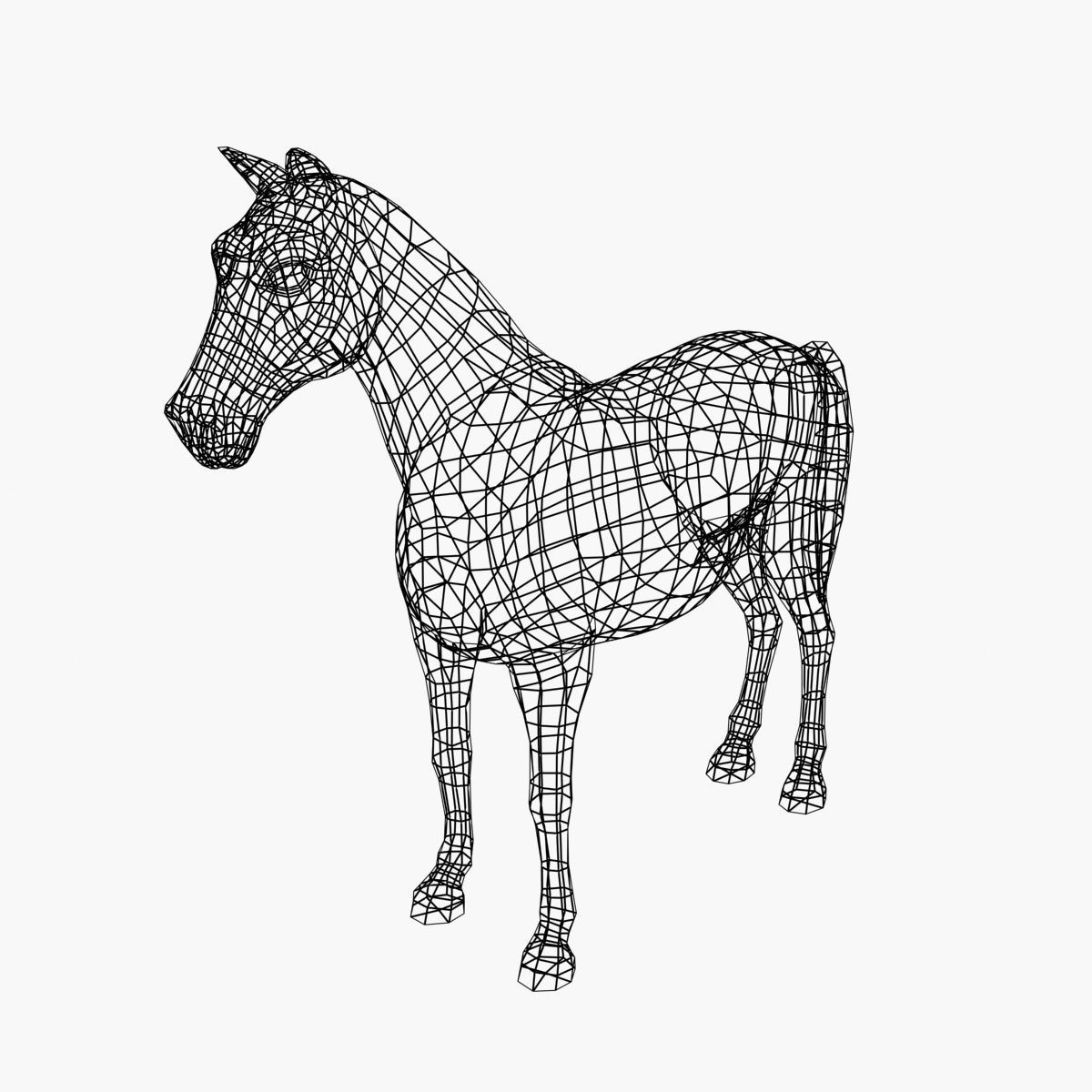 Horse animated Low-poly 3D model_8