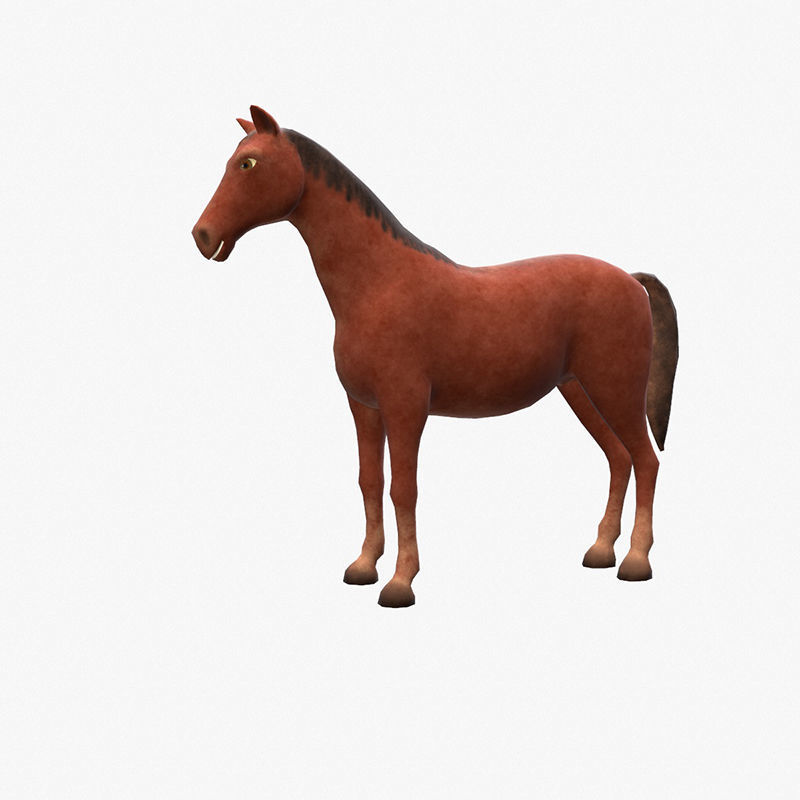 Horse animated Low-poly 3D model_2