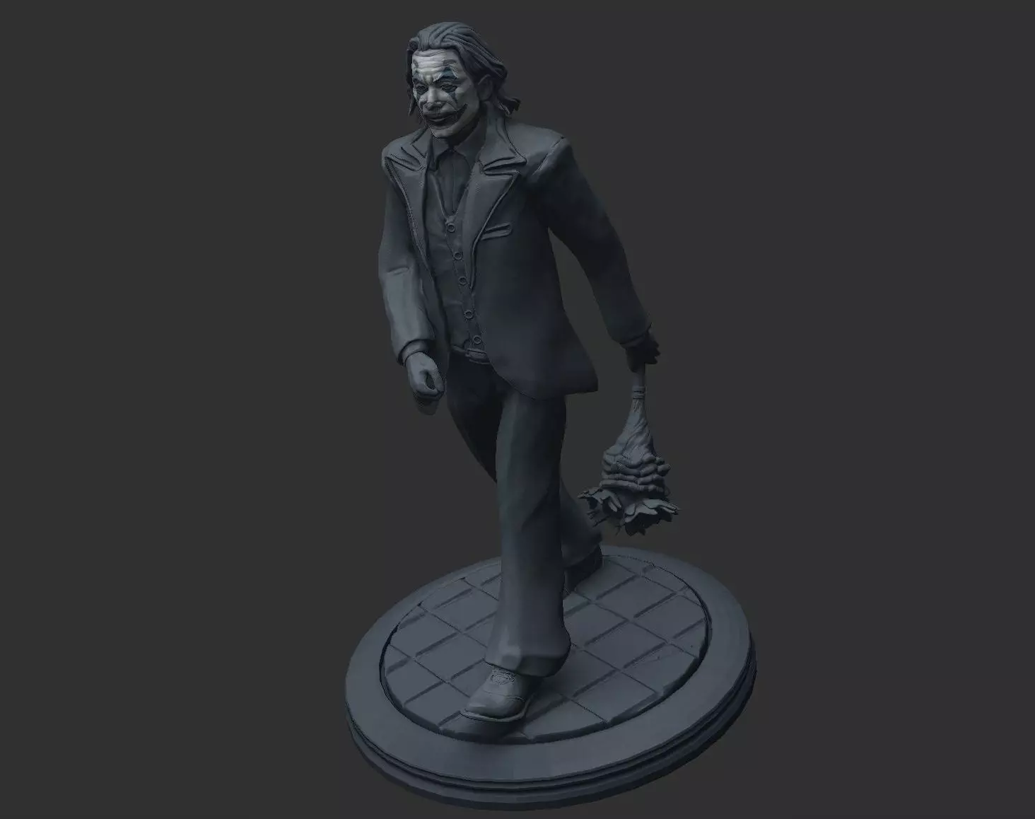 Clown joker statue 3D print model_0