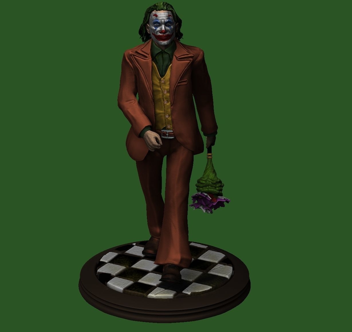 Clown joker statue 3D print model_3