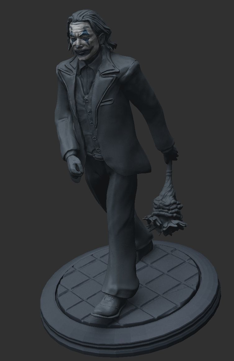 Clown joker statue 3D print model_4