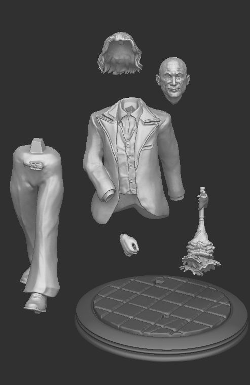 Clown joker statue 3D print model_5