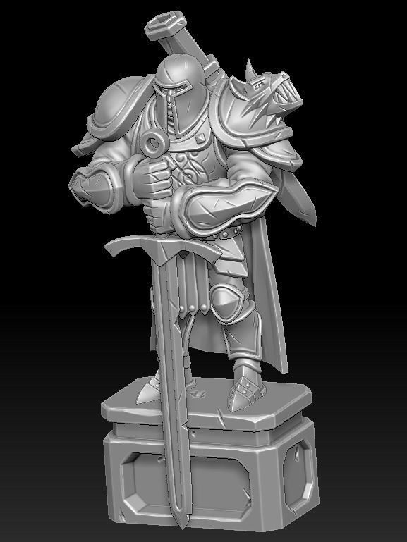 Knight 3d print statue of holding sword 3D print model_10