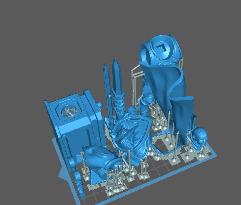 Knight 3d print statue of holding sword 3D print model_3