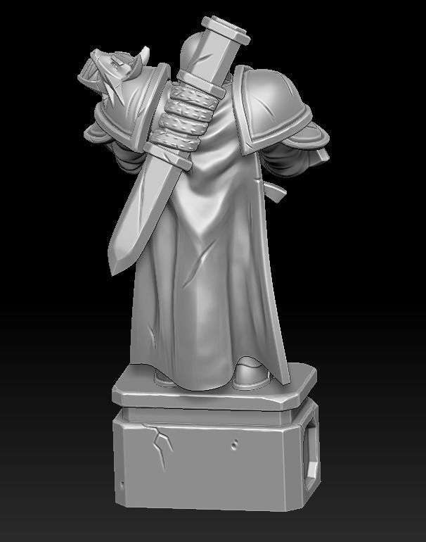 Knight 3d print statue of holding sword 3D print model_11