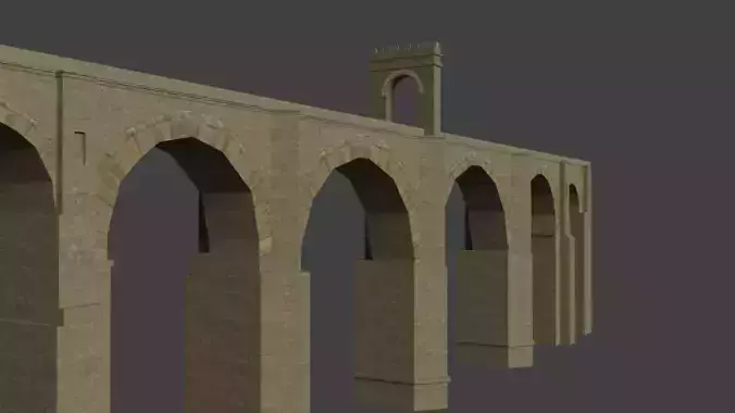 Low-poly Roman Stone Bridge Low-poly 3D model