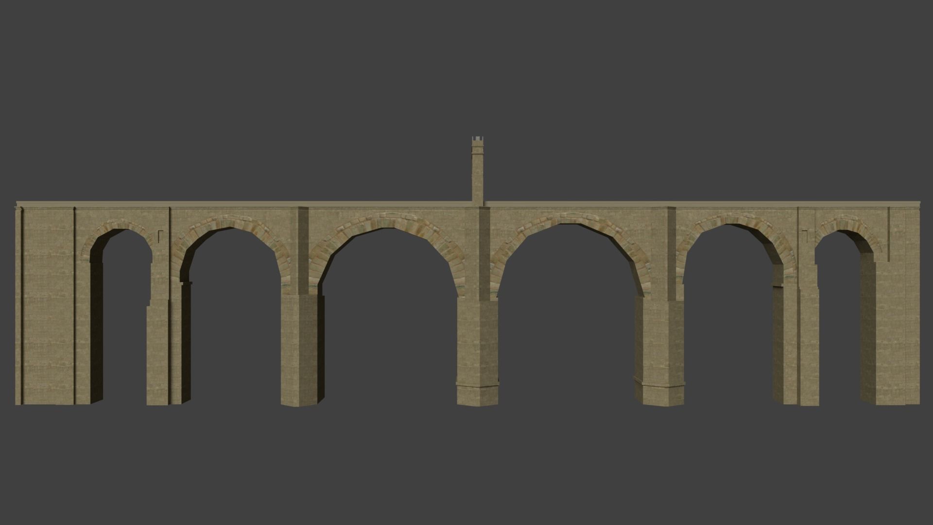 Low-poly Roman Stone Bridge Low-poly 3D model_1