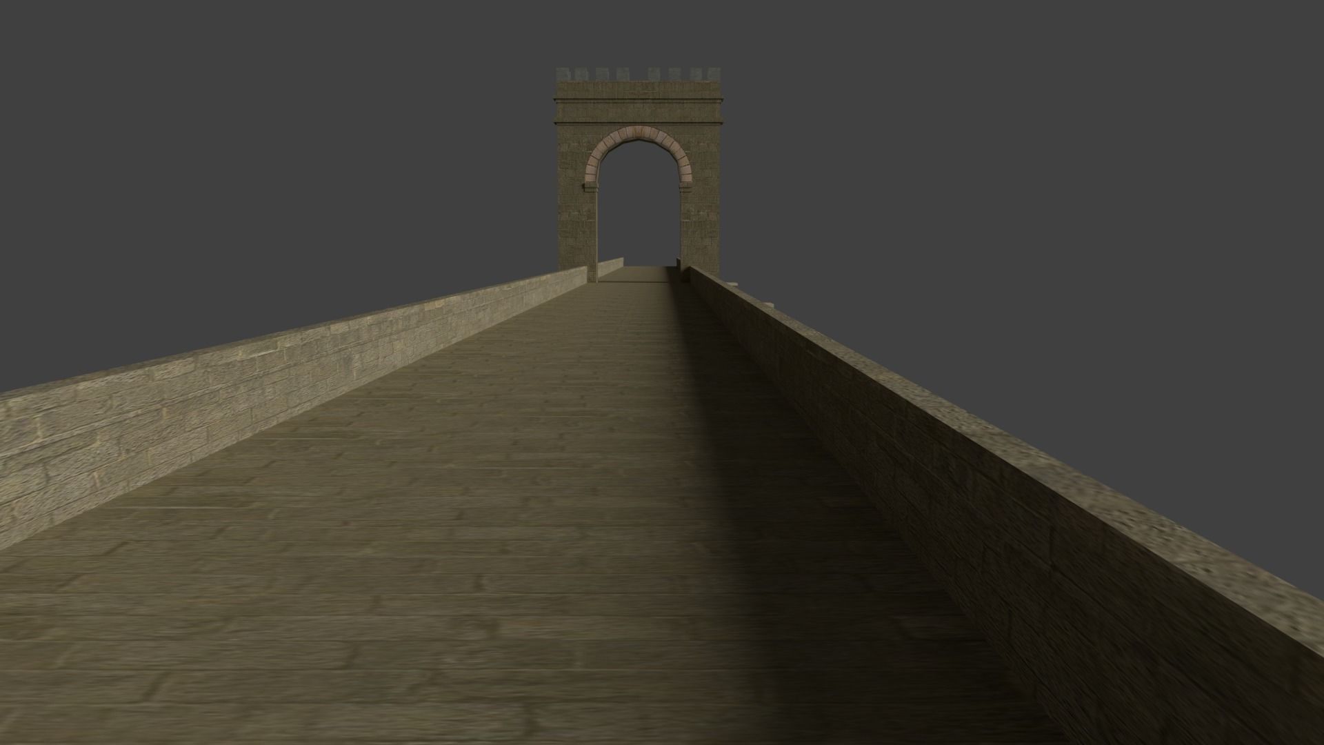 Low-poly Roman Stone Bridge Low-poly 3D model_2