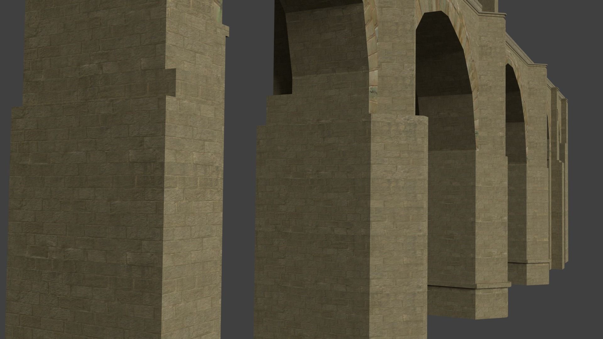 Low-poly Roman Stone Bridge Low-poly 3D model_4