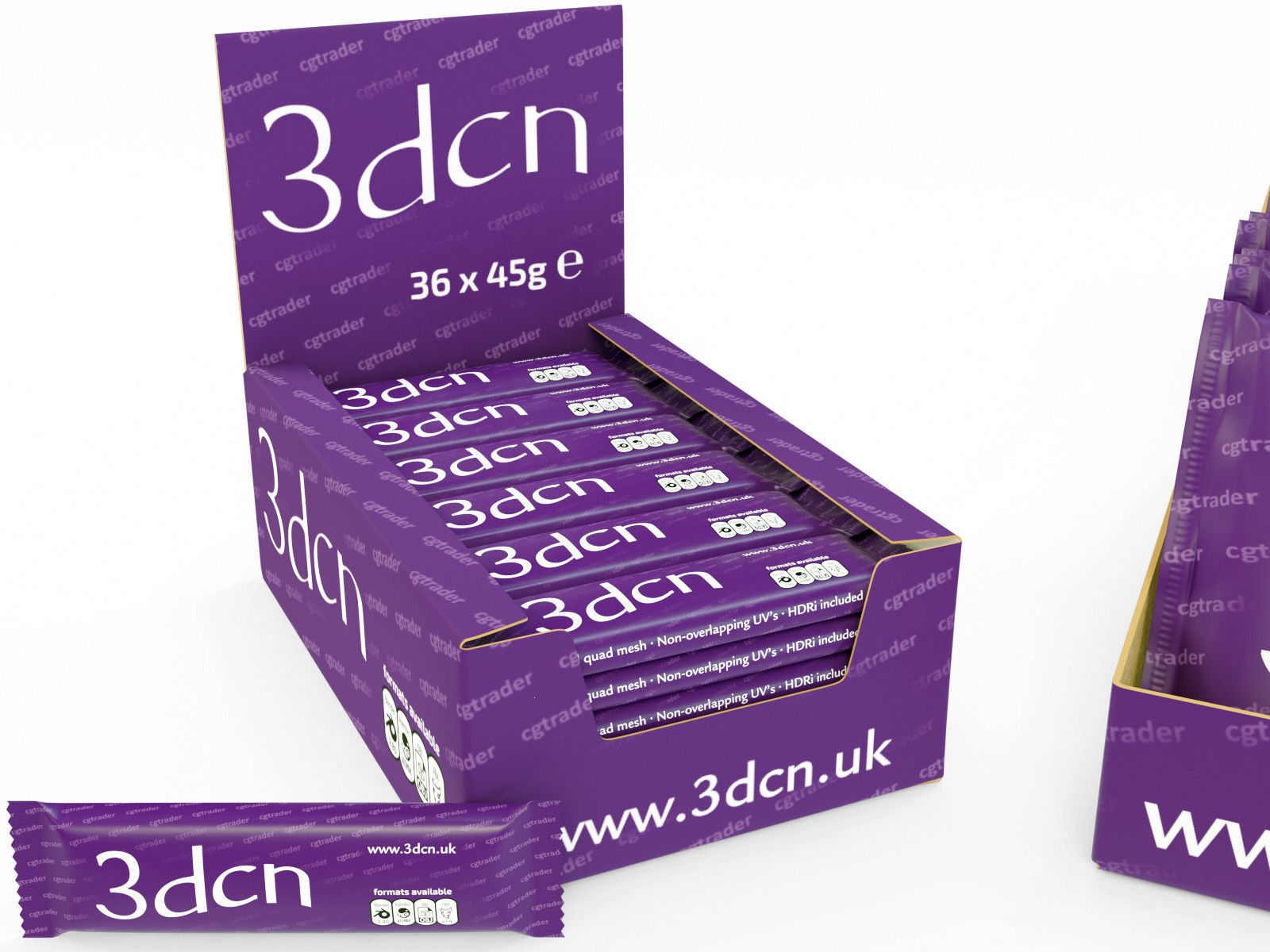 Candy bars with shelf ready display trays Dairy Milk 3D model_4