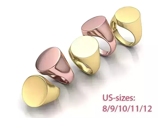 Engravable Oval Signet Ring 3dmodel 3D print model