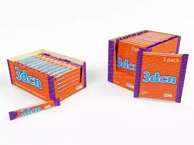 Candy bars with shelf ready display trays fudge