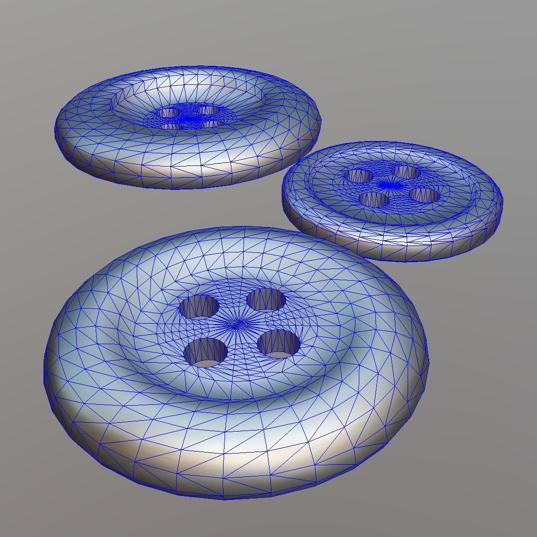Clothing Button Low-poly 3D model_9