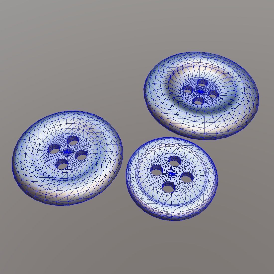 Clothing Button Low-poly 3D model_1
