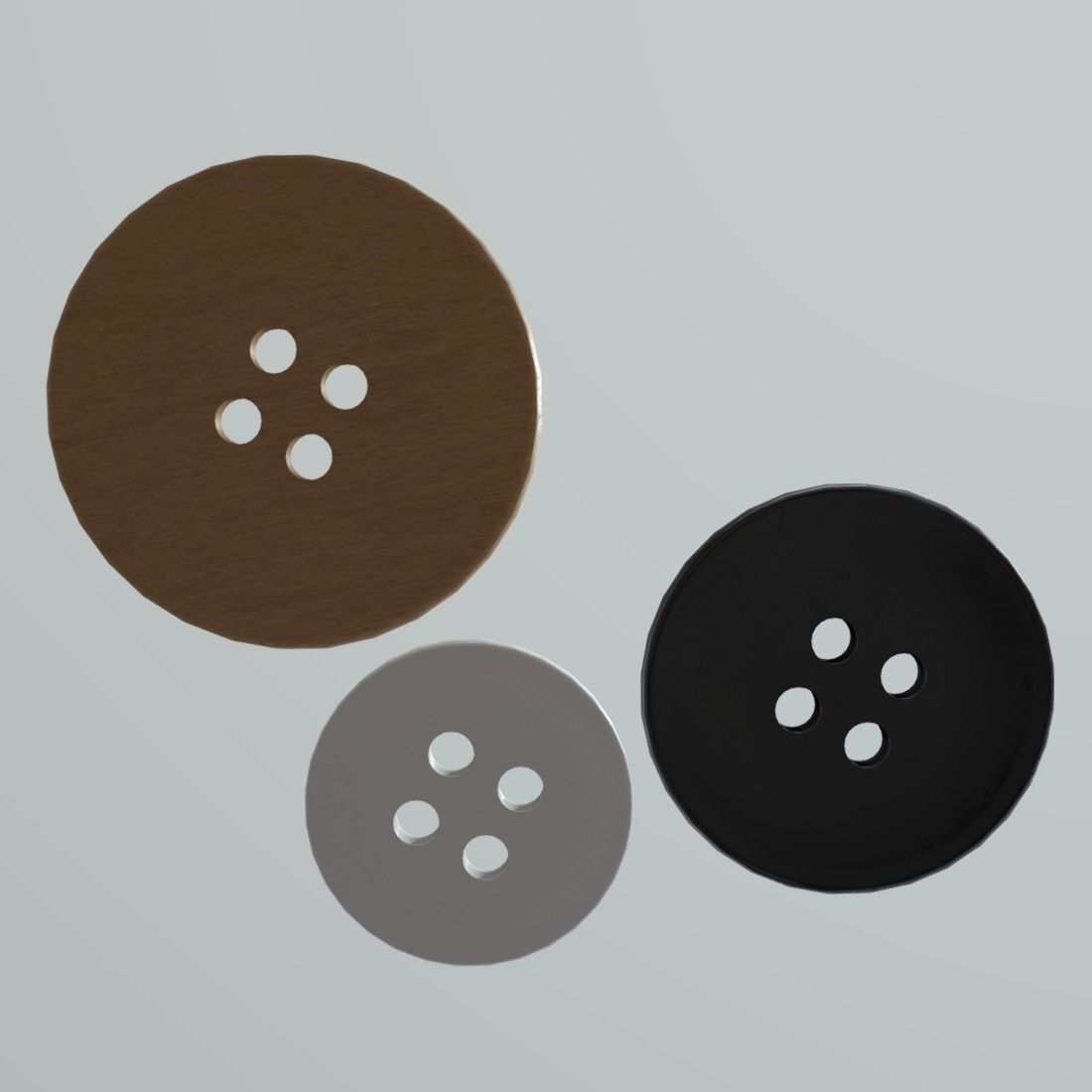 Clothing Button Low-poly 3D model_6