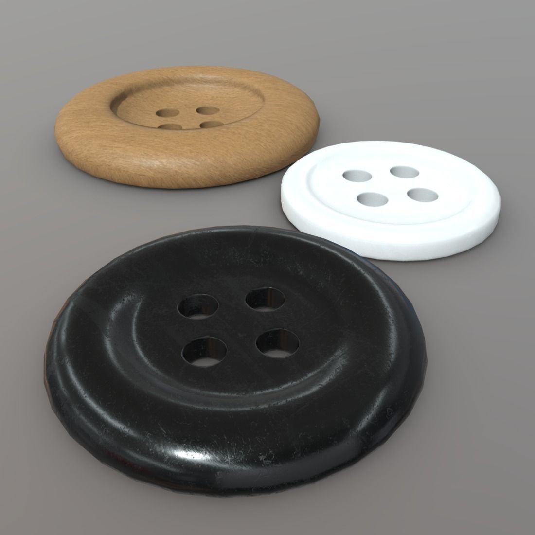 Clothing Button Low-poly 3D model_8