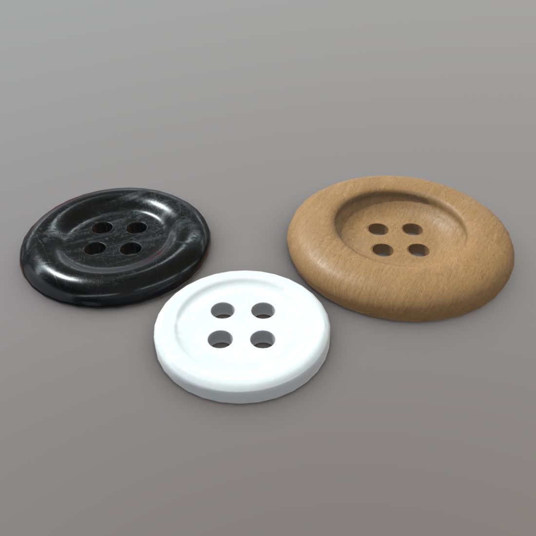 Clothing Button Low-poly 3D model_2