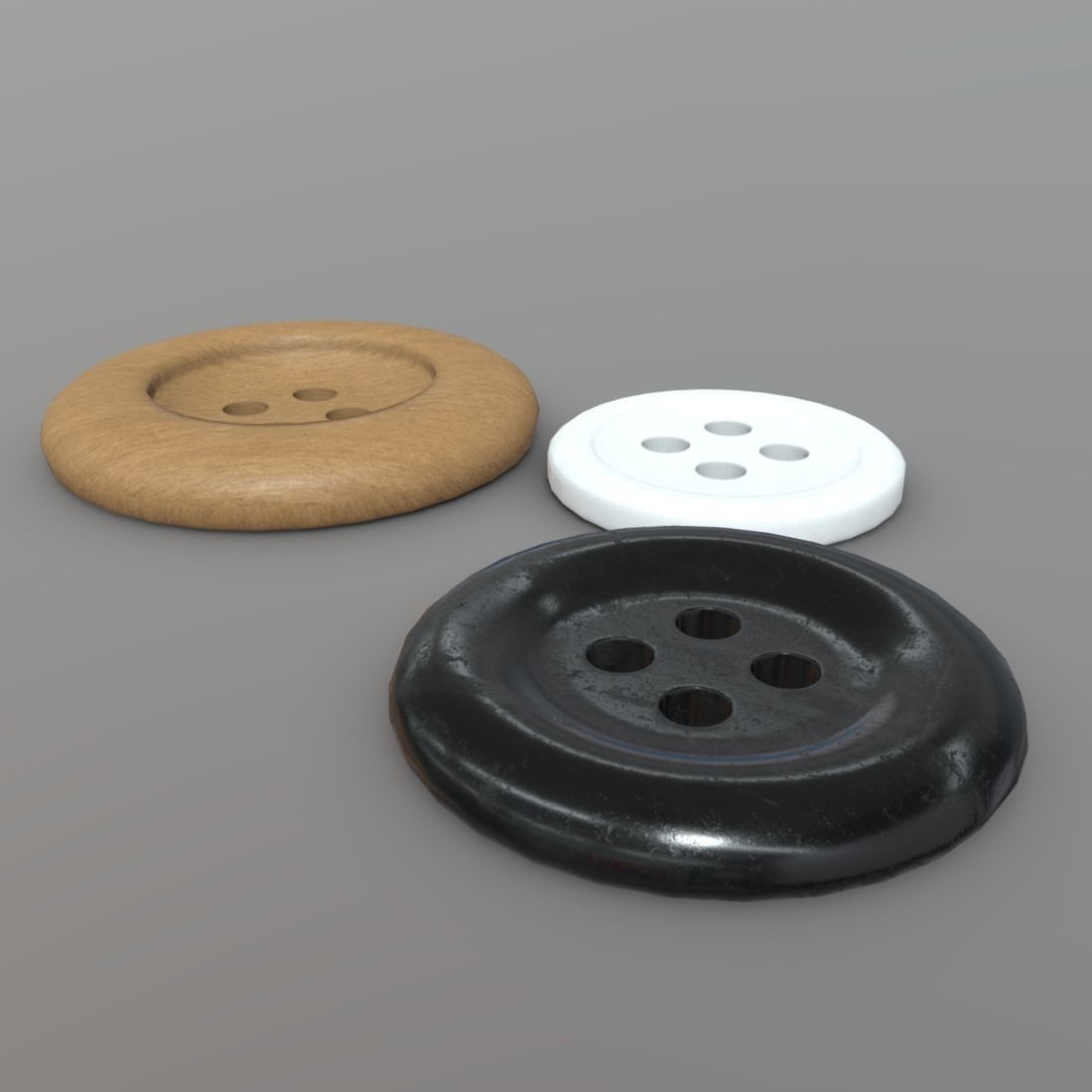 Clothing Button Low-poly 3D model_7