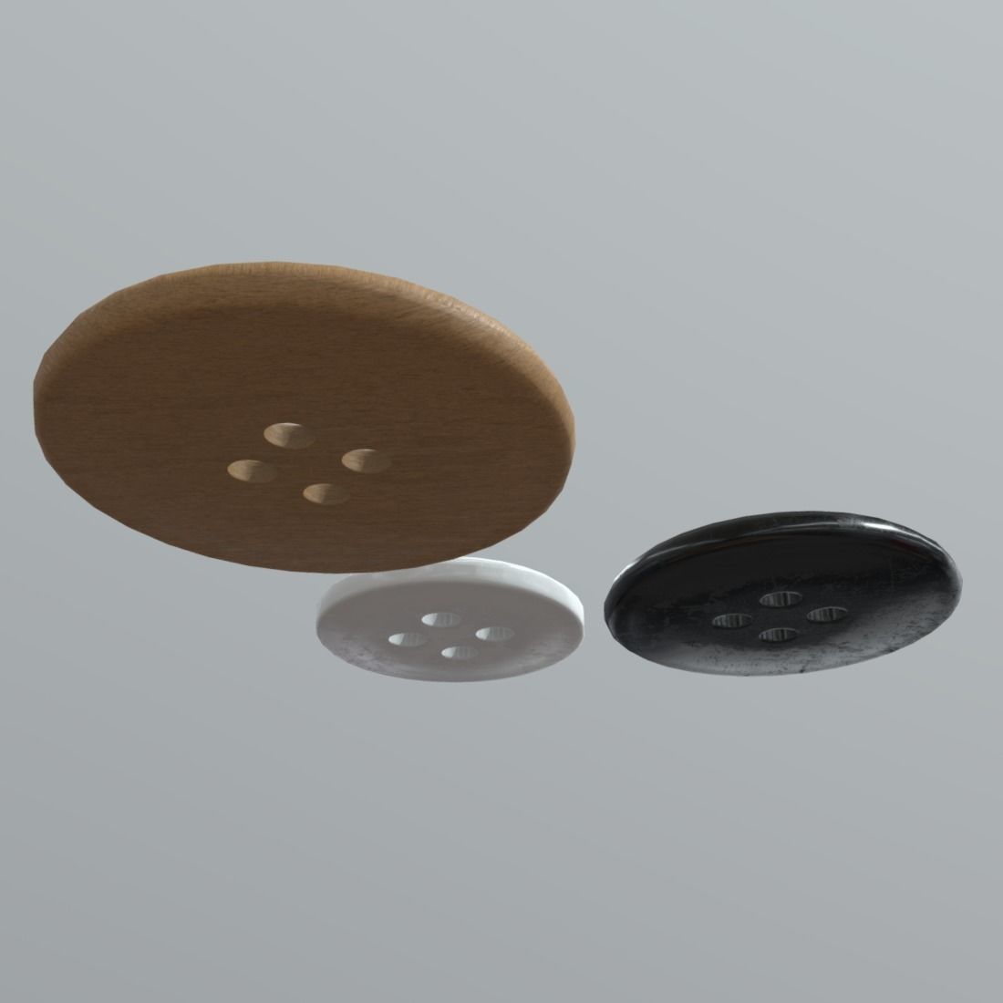 Clothing Button Low-poly 3D model_5