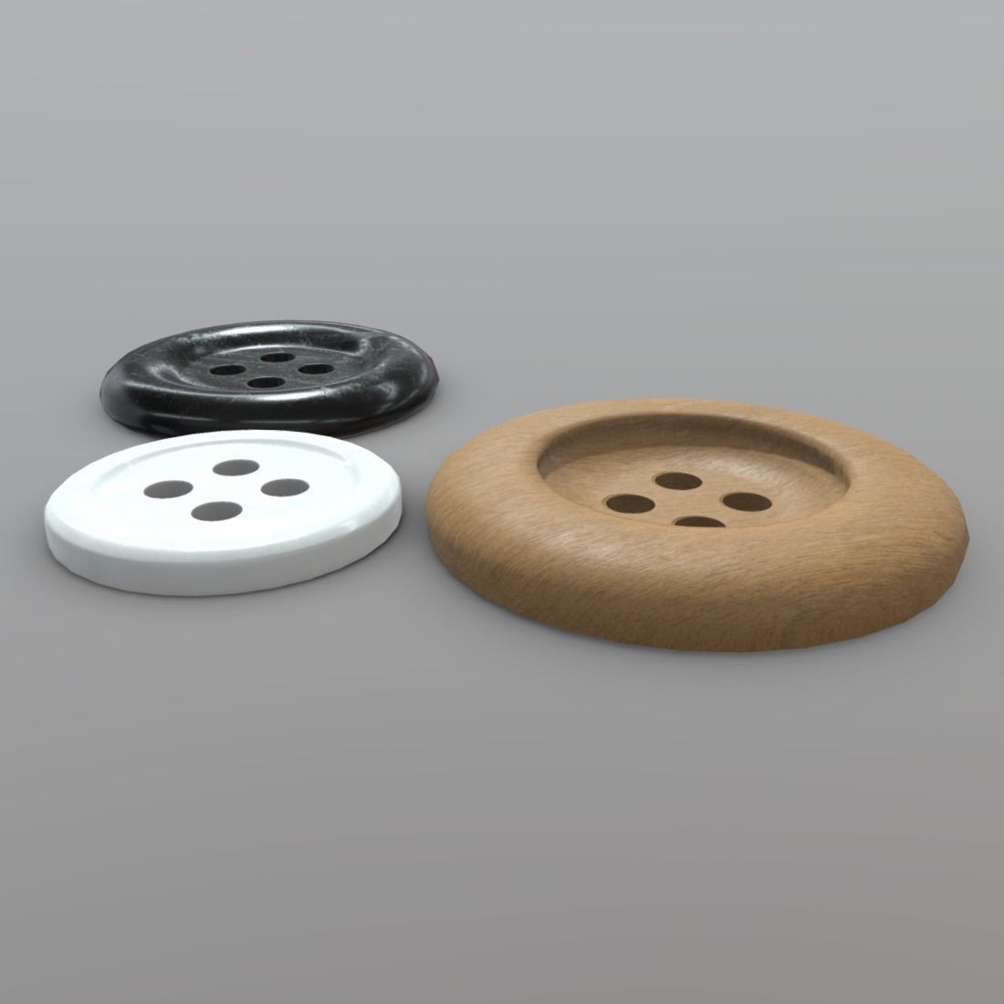 Clothing Button Low-poly 3D model_3
