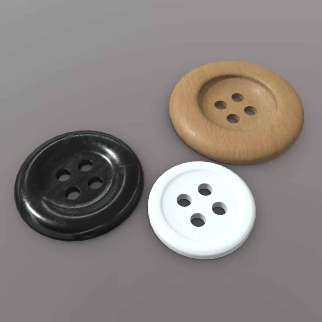 Clothing Button Low-poly 3D model_0