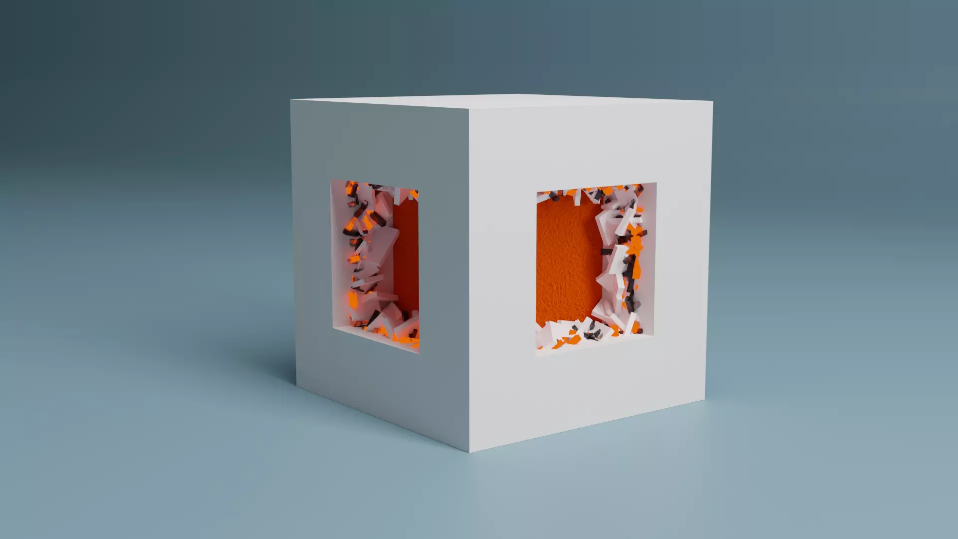 Abstract Splinter Cube Free 3D model