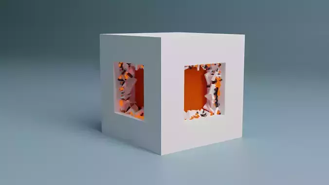 Abstract Splinter Cube
