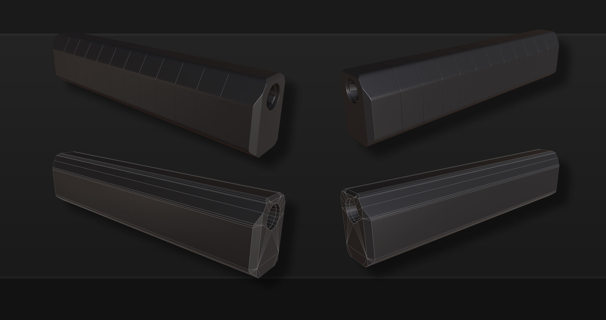 3D Kitbash Silencer Set- Volume 1 Low-poly 3D model_5
