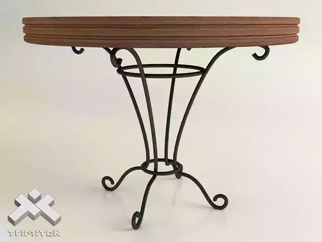 Wrought Iron Round Table D100cm 3D model