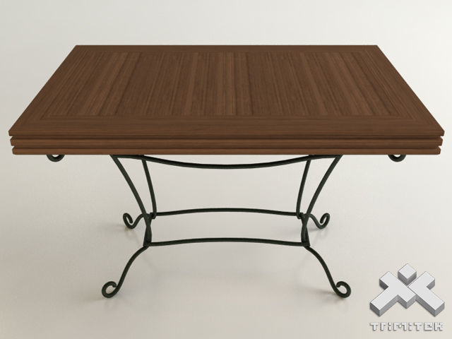 Wrought Iron Table 120x80cm 3D model_1