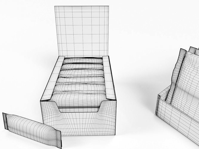 Candy bars with shelf ready display trays mars 3D model 6