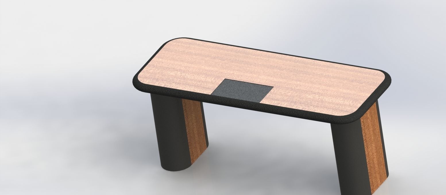 casual british office desk from 70ths Free 3D model_1